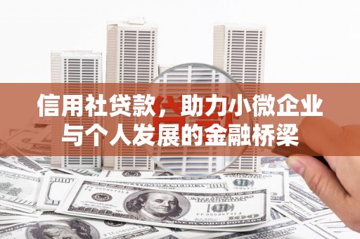 鄢陵信用社贷款，助力小微企业与个人发展的金融桥梁