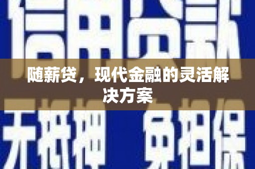 鄢陵随薪贷，现代金融的灵活解决方案