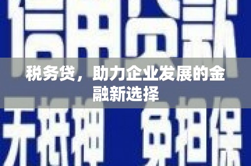 鄢陵税务贷，助力企业发展的金融新选择