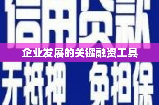 鄢陵企业发展的关键融资工具