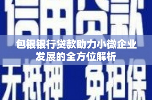 鄢陵包银银行贷款助力小微企业发展的全方位解析