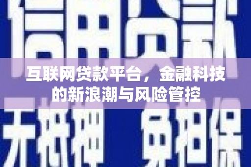 鄢陵互联网贷款平台，金融科技的新浪潮与风险管控
